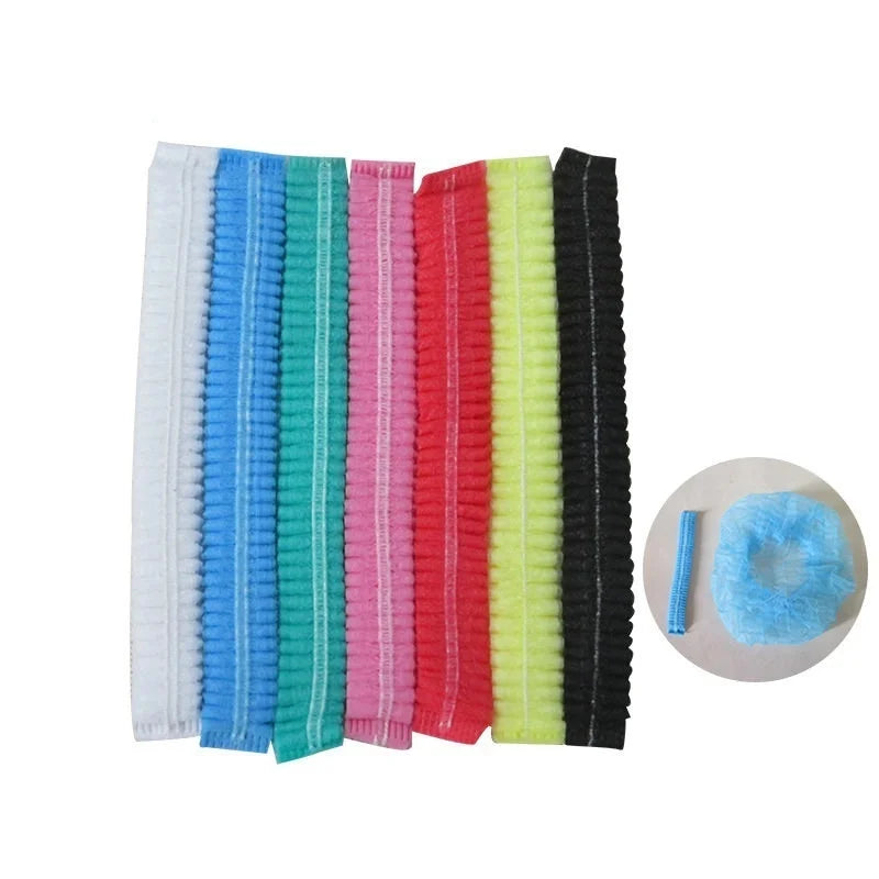 Disposable Microblading Non Woven Fabric Makeup Hair Net Cap Sterile Hat Chef Catering Dust Strip Bathroom Supplies 100 PCS
