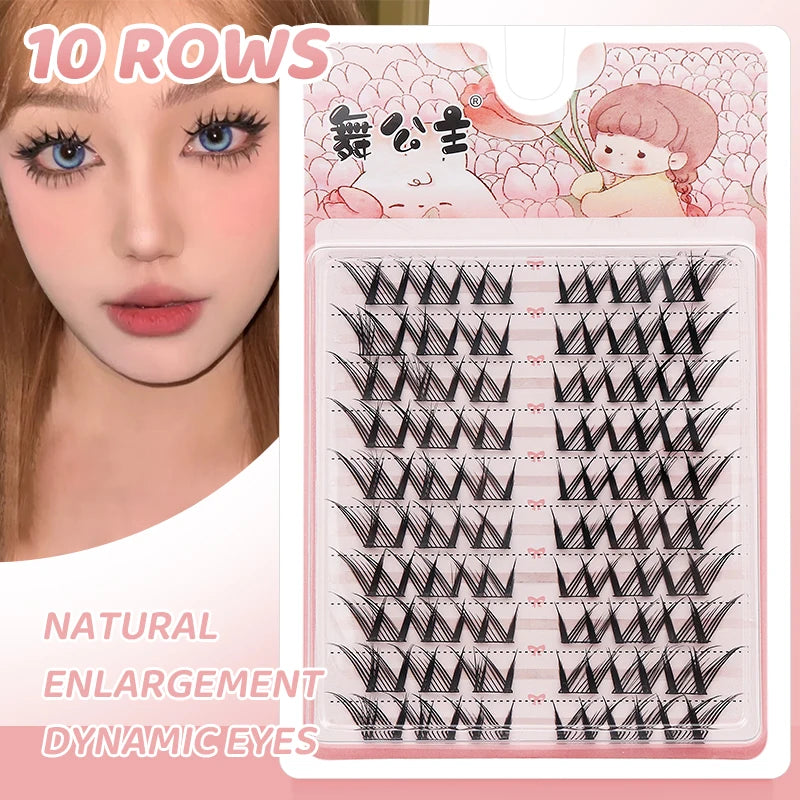 10 Rows Individual Lashes DIY at Home Lash Extension Cluster Wholesale Natural Makeup Eyelashes
