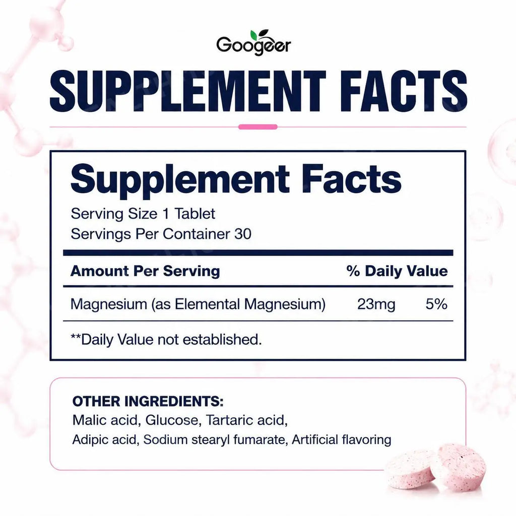 Molecular Hydrogen Water Tablets 12 PPM with Magnesium, Raspberry Flavor, Daily Wellness and Antioxidant Support, 30 Tablets