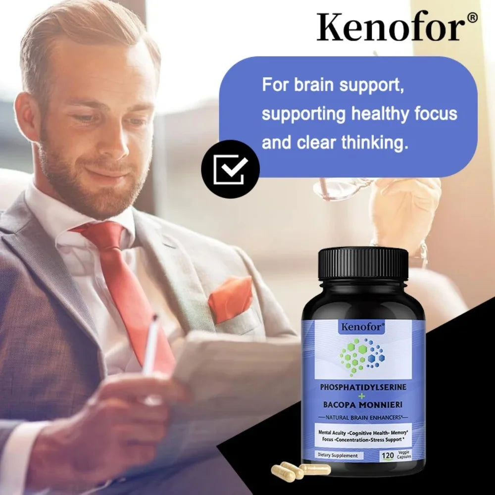 Phosphatidylserine Supplement Capsules, Improves Brain Function, Enhances Focus and Memory