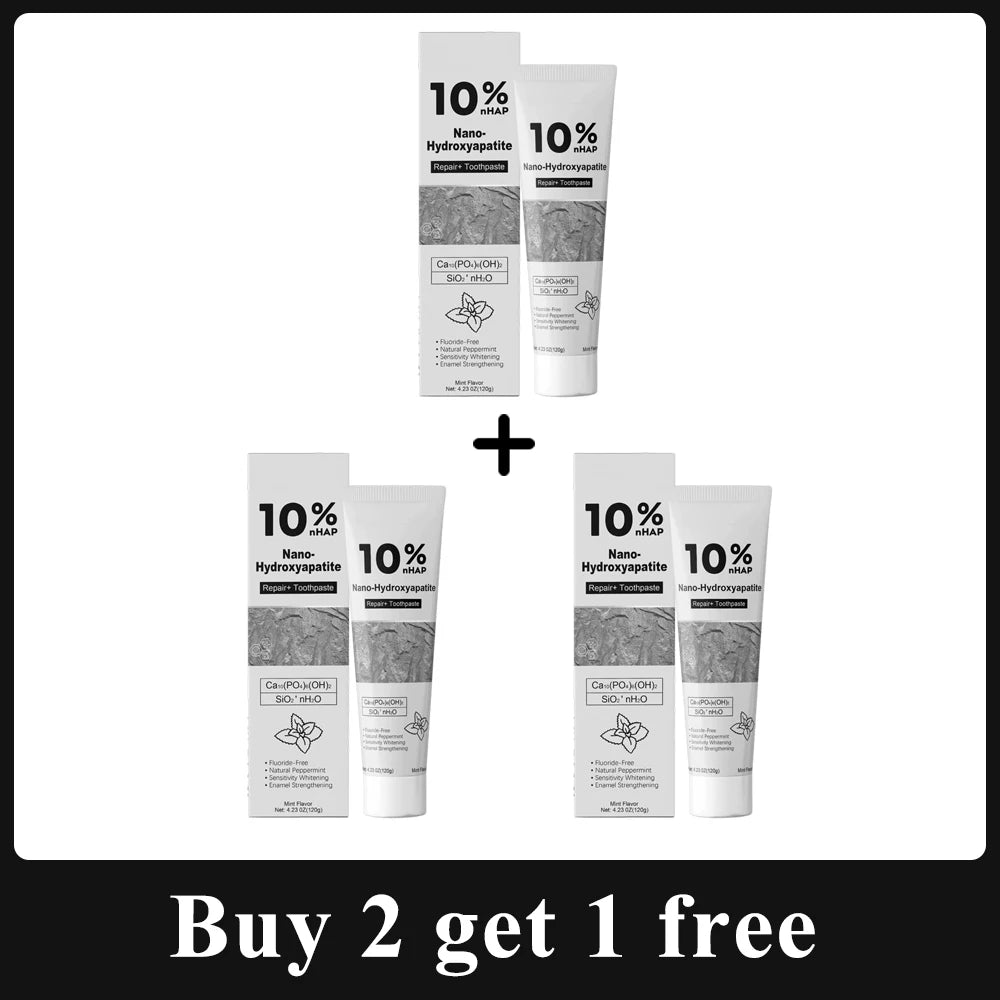 10% Nano-Hydroxyapatite Daily Toothpaste Clean Dental Surface Discoloration Fresh Cool Breath Oral Cleaning Care