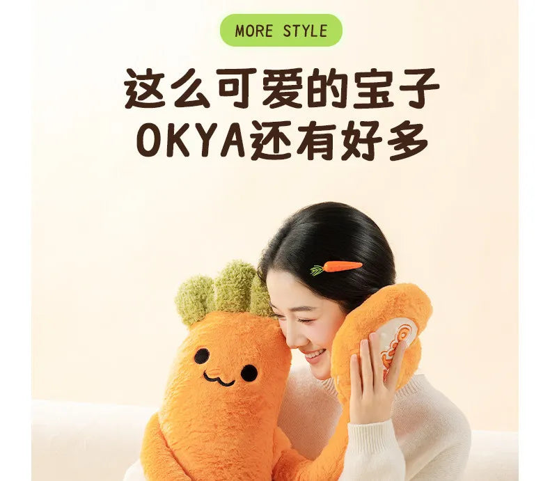 Okya Carrot King Sleep Pillow Graphene Heated Percussion Hug Pillow Three Adjustable Temp Settings  Kids Sleep Aid Bed Use