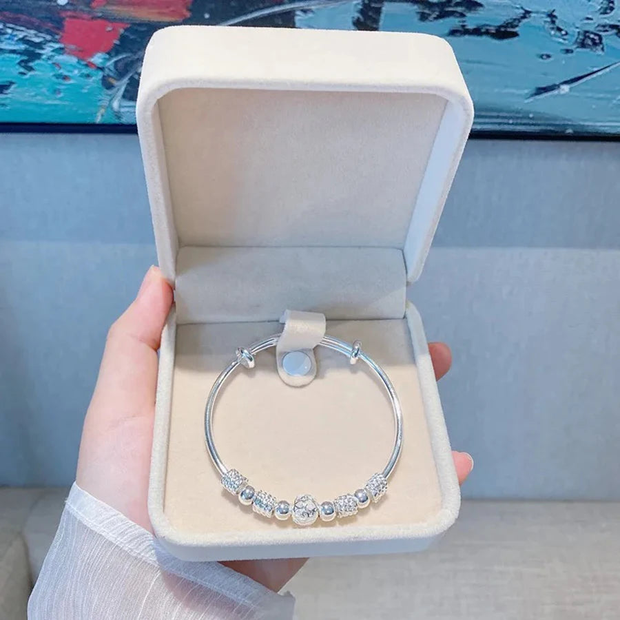 925 Silver Charm Lucky Beads Bangles For Women Bracelets Fashion Party Wedding Engagement Popular Brands Jewelry