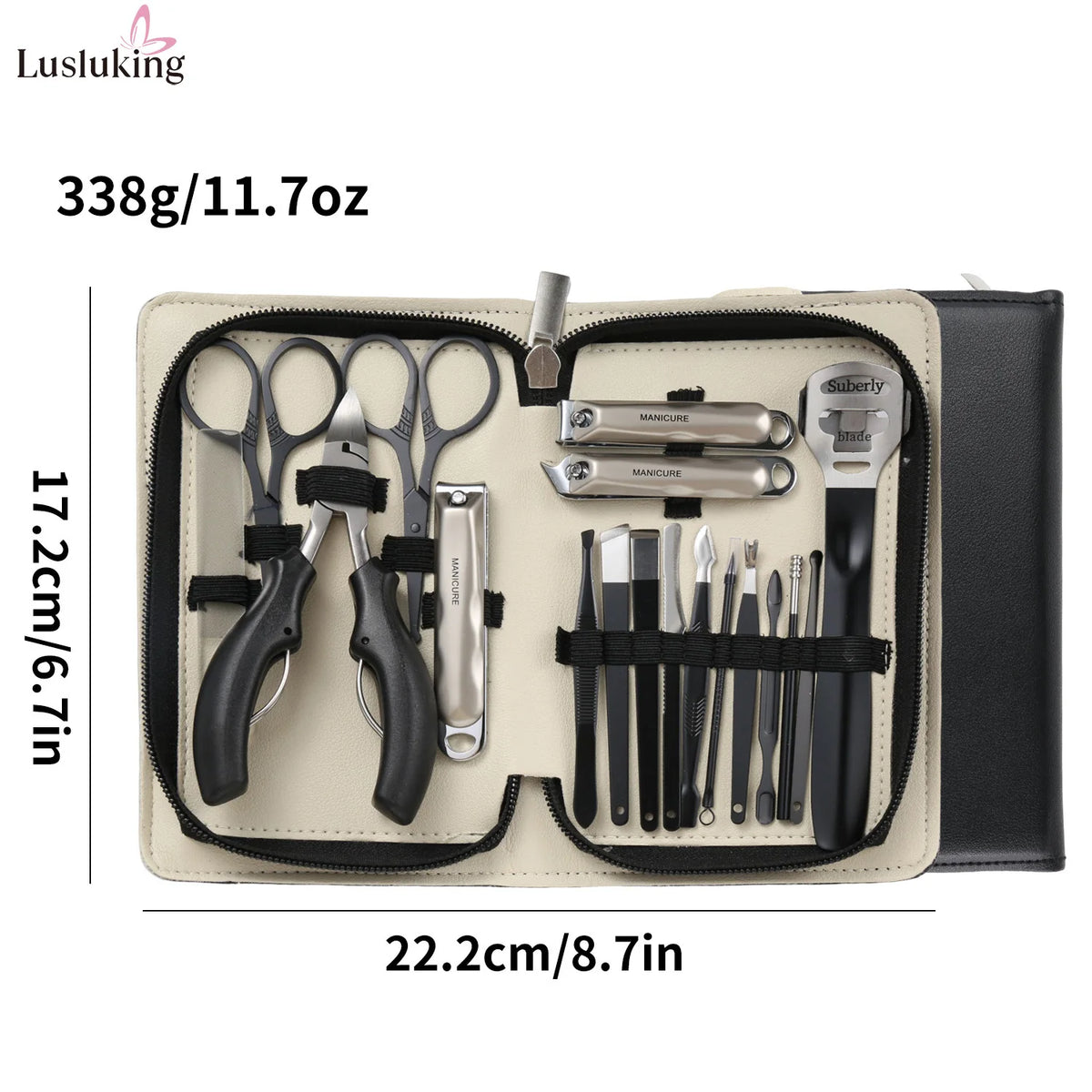 18PCS Nail Clipper Manicure Set Stainless Nail Cutter Pedicure Scissor Cuticle Nipper Nail Tool Personal Care Nail Grooming Tool