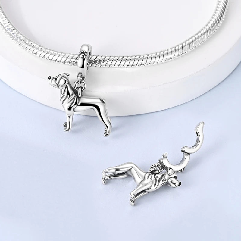 Beautiful 925 Sterling Silver Puppy Cat Swallow Raccoon Giraffe Animal Pendant Fit DIY Bracelet Necklace Package Jewelry Gifts