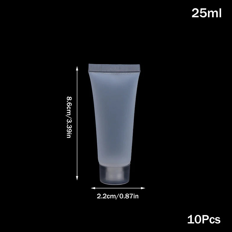 10Pcs Refillable Clear Squeeze Lotion Container Bottle Empty Matte Tube Travel Pack Cosmetic Cream Lotion Shampoo Bath Dispenser