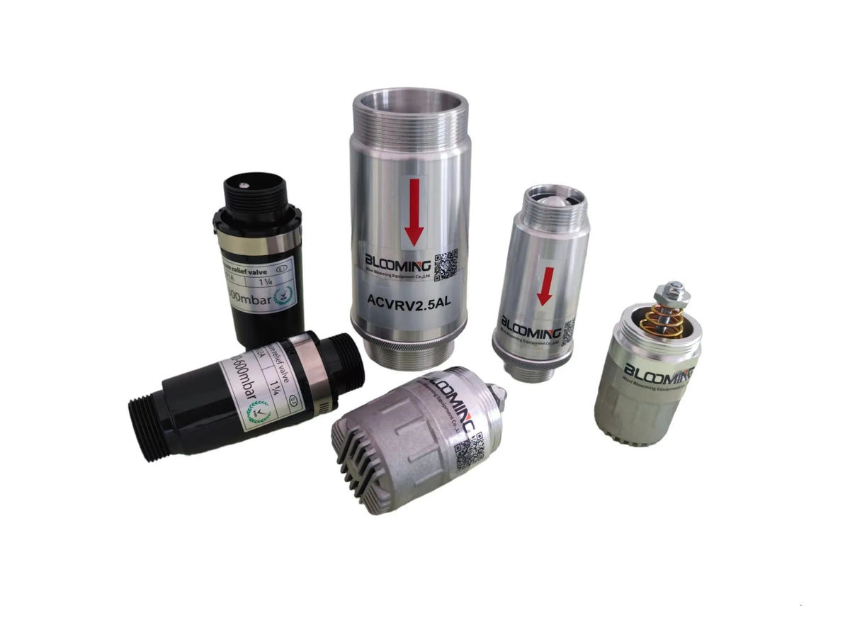 PVC Safe Pressure Relief Valve G1 1/4inch 1.2inch RV01 RV02 0-600 Mbar for Air Ring Blower Vacuum Pump