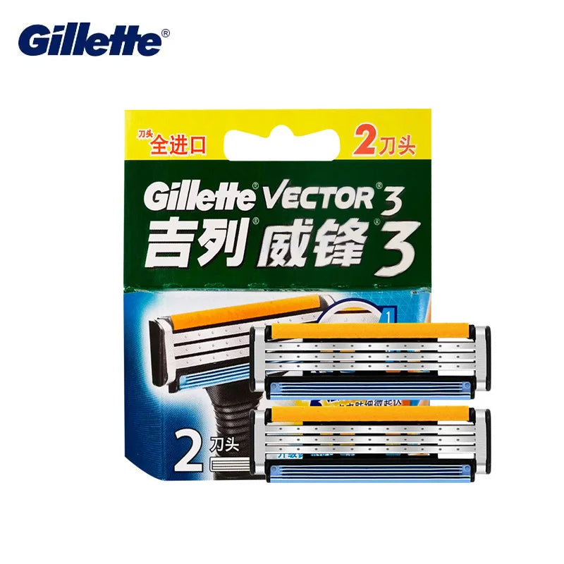 Gillette Sensor Excel Razor Blades Ultra Thin 3 Layer Sharp Shaving Blades Vector3 Men Face Hair Removal  Shaver Replace Refills