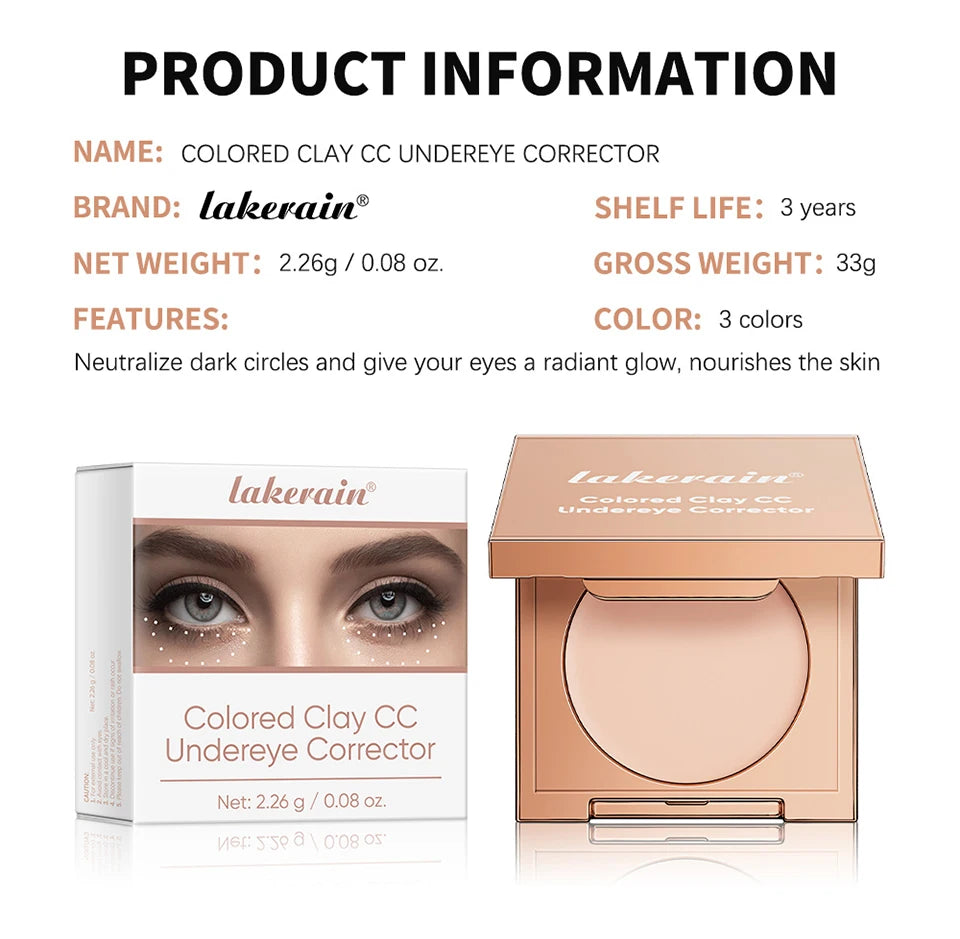 Eye Concealer Corrector With Brush Moisturizing Natural Foundation Long Lasting Waterproof Cover Dark Circles Under Eye Makeup