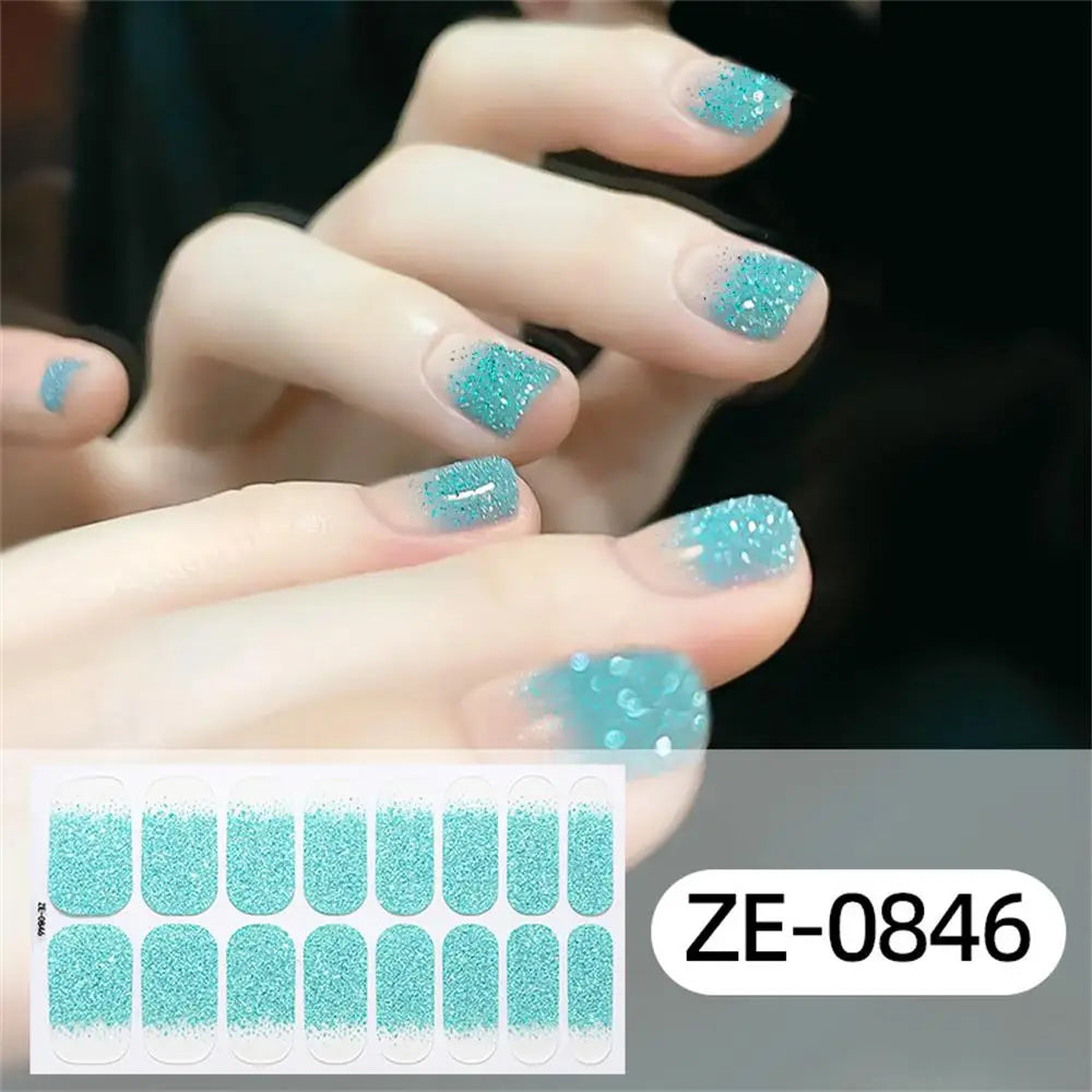 Gradient Galaxy Series Press-on Nails | 16-Piece Set of Removable Self-Adhesive Fake Nail Stickers | Valentine's Day Gift Idea