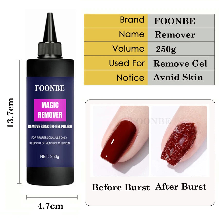 120g/250g Magic Remover Nail Polish Remover Peel Off Burst UV Gel Polish Fast Remove Semi Permanent Varnish Polish Cancel Glue