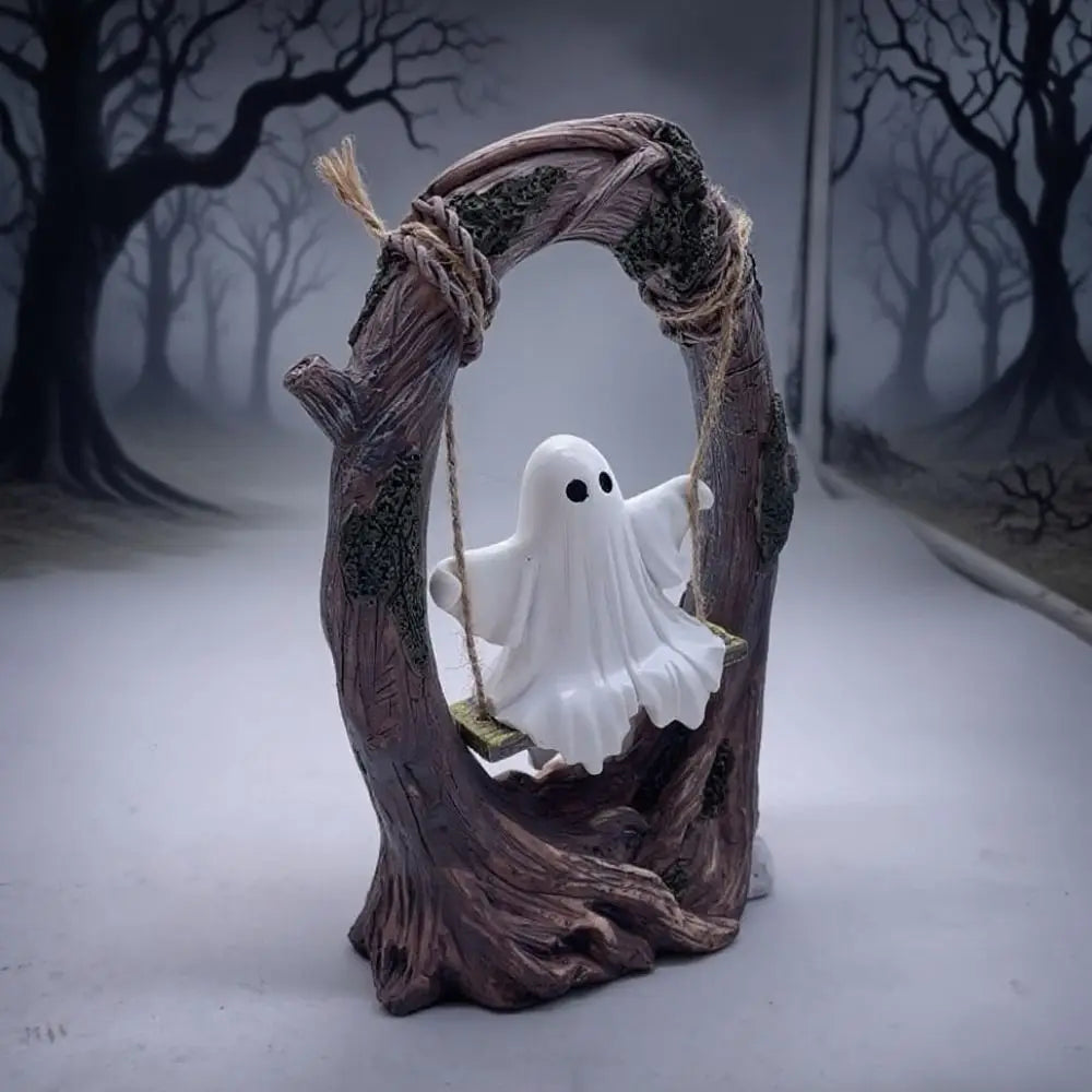 Halloween Themed Halloween Swing Ghost Ornament Handicraft Model Spooky Ghosts Decor Statue Display Ghost Halloween Decoration