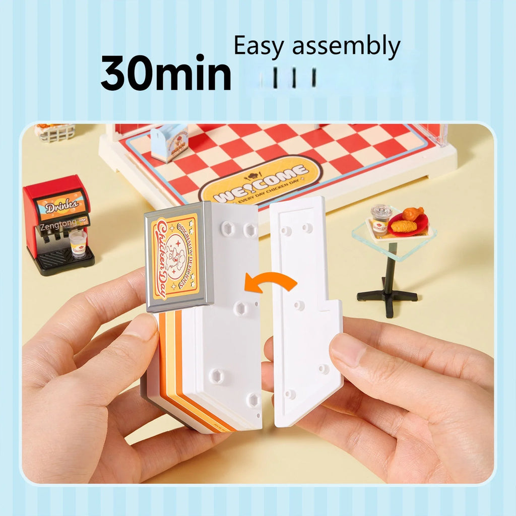 Mini Building Blocks DIY House Kit, Micro-Scale Scene Models Creative Gift for Women, Super World Tiny Craft