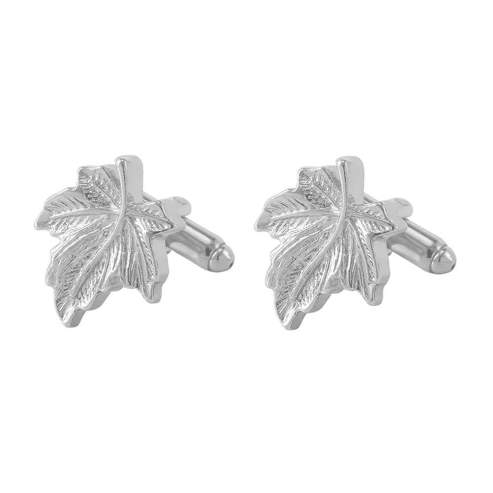 Luxury Men's Cufflinks High Quality Square Round Maple Leaf Cufflinks for Men Fashion Shirt Cufflinks Party Wedding Decorations