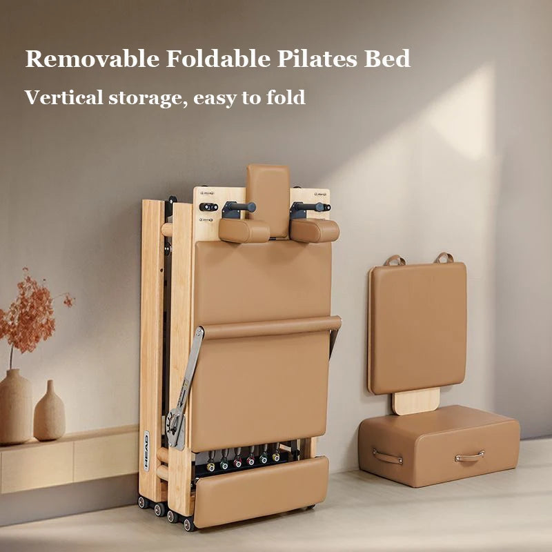 Foldable Pilates Bed Core Fit Equipment Training Fitness Bed Customizable with Square Box Pilates Reformer