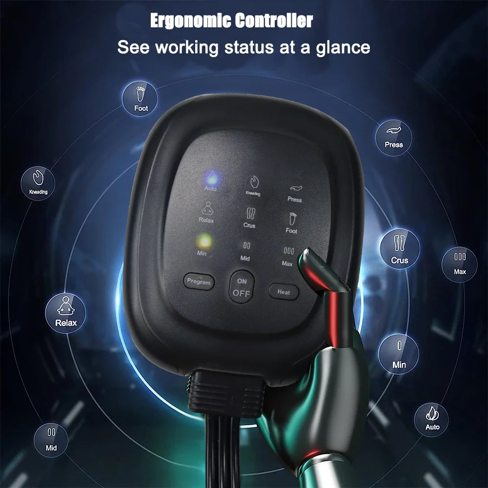 Leg Massager Machine Air Pressure Wraps Feet Ankles Calves for Deep Muscle Relaxation Compression Boots with Shiatsu Kneading