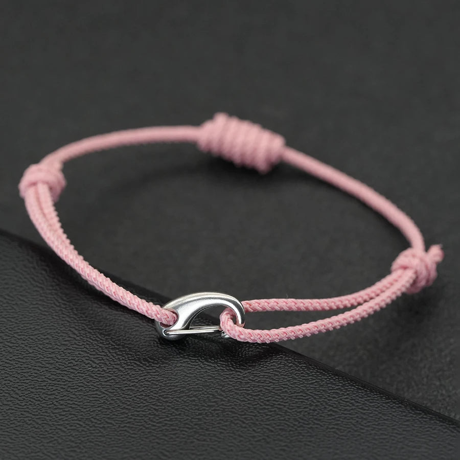 Handmade Adjustable Thin String Bracelet Unisex Stainless Steel Weaven Knot Luck Holiday Braslet Valentine Day Couple Pulseira