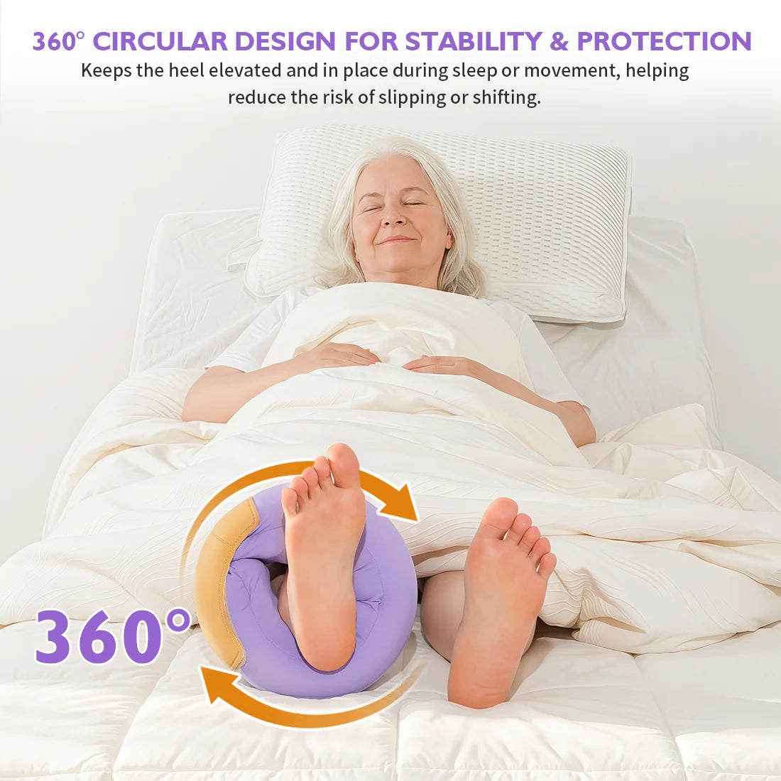Ehucon Heel Protector for Pressure Sores, Ankle Elevation Pillow,Egg Crate Foam Heel Cushion Pillow for Bedridden Patients-1PC