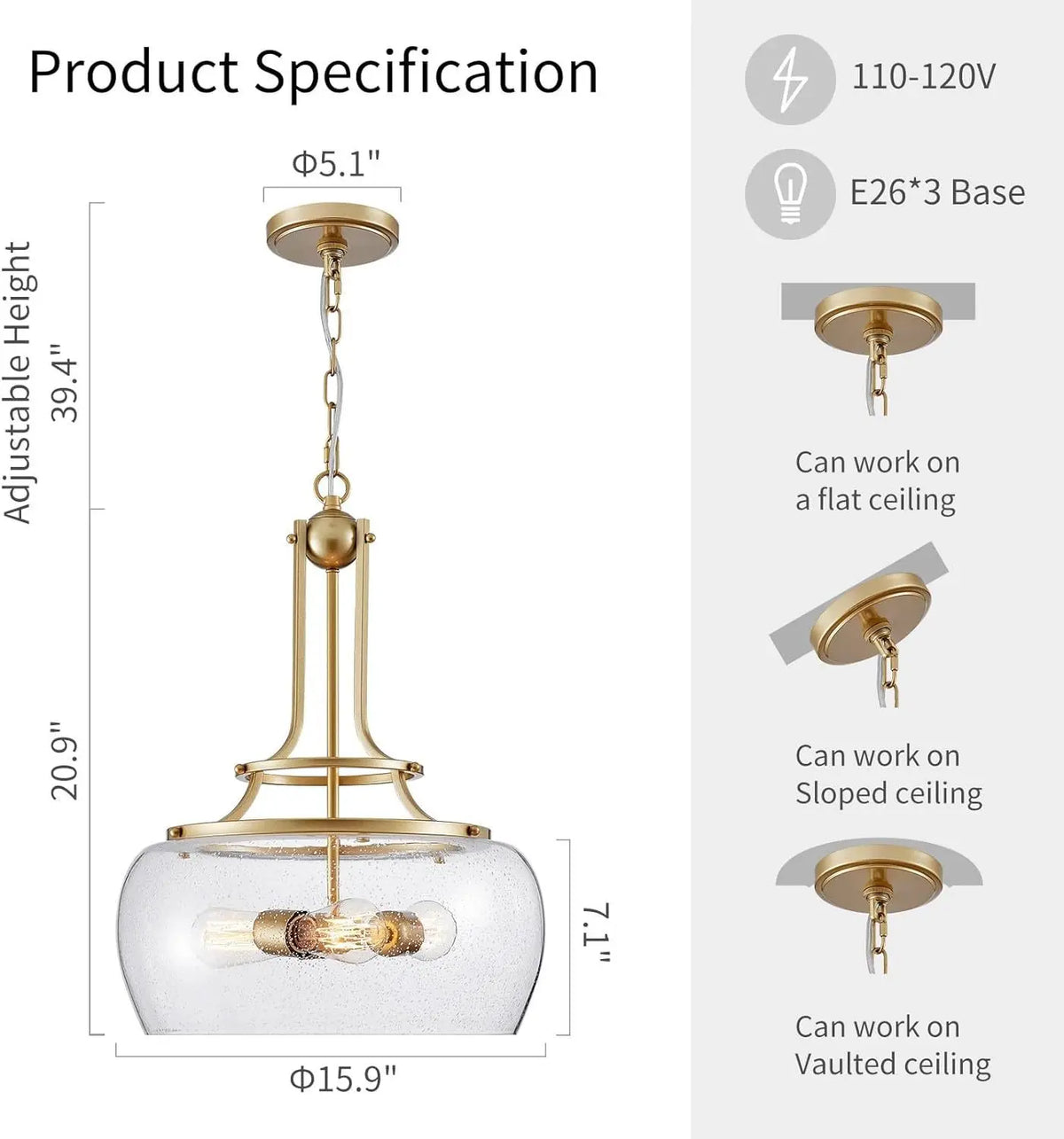 American Retro Glass Led Pendant Light Home Decoration Living Room Dining Room Bedroom Bar Counter Corridor Lighting Fixtures