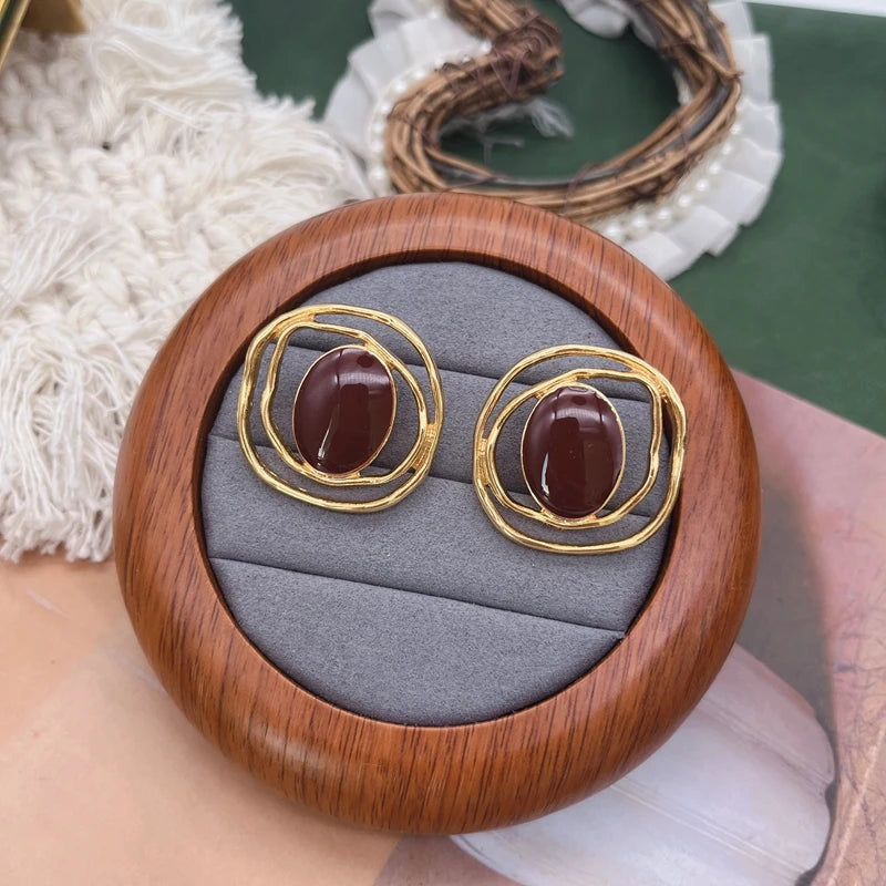 Filigree Irregular Stud Earrings Enamel More Colors Party Accessories For Women's Gifts