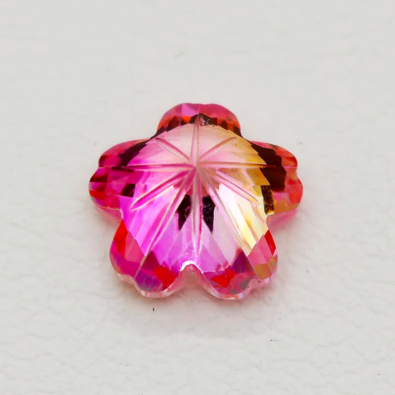 5A Pink White Colors Pentagon Sakura Cut Cut Cubic Zirconia Loose Gemstones for Jewerly Making