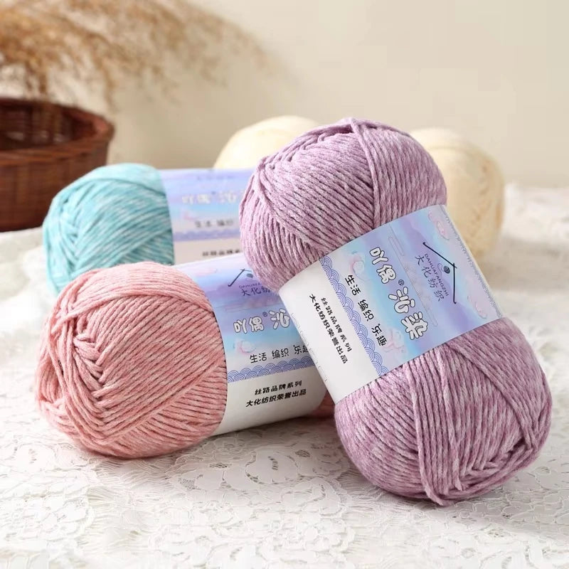 100g 6 Strand Patterned Milk Cotton Yarn Ball Medium Thick Hand Woven Wool Yarn Ball Sweater Scarf Thread Crochet DIY Material