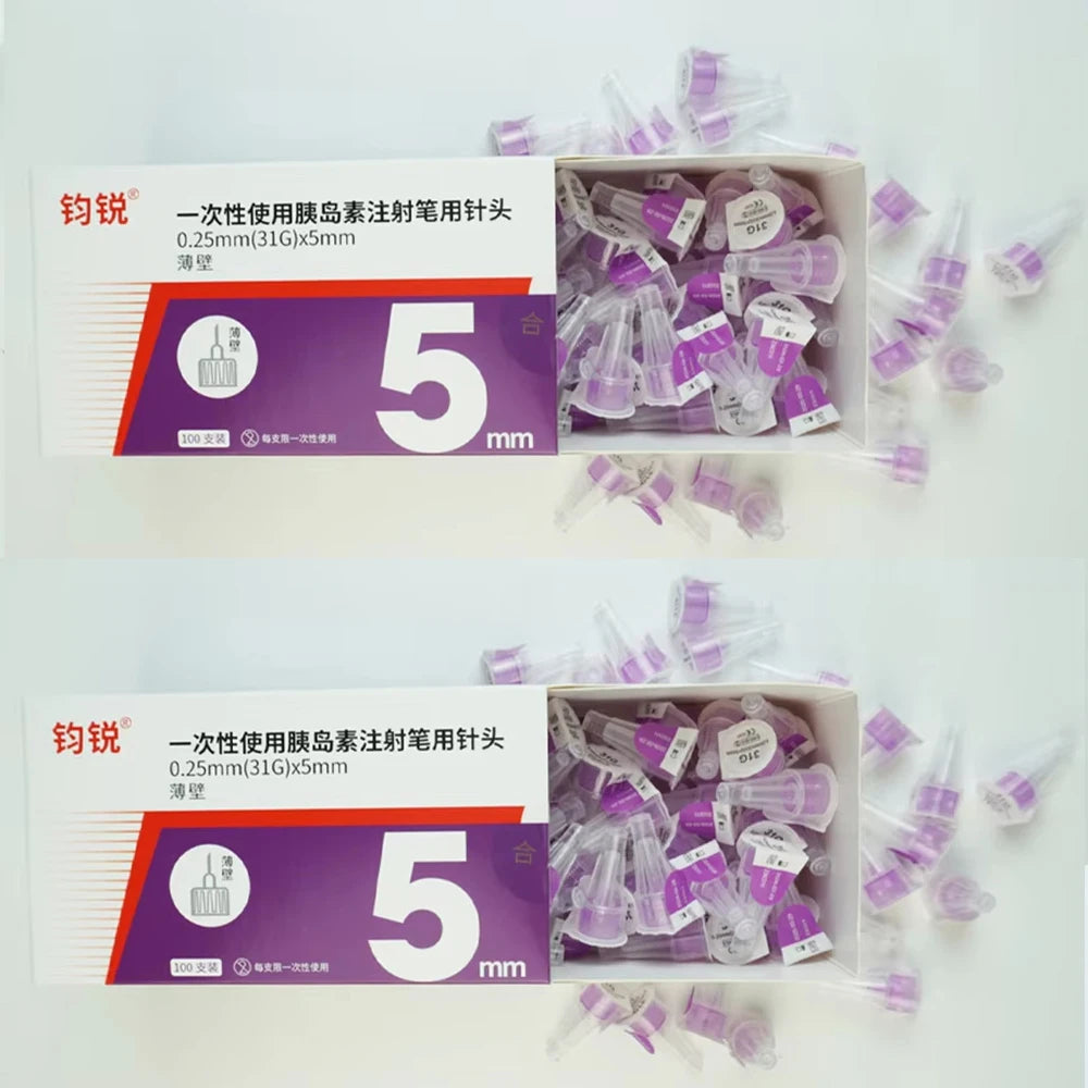100PCS Pen Needles for Insulin Injection - 4/5/6/8mm, Universal Fit for Insulin Pens, Blood Glucose Management Accessories