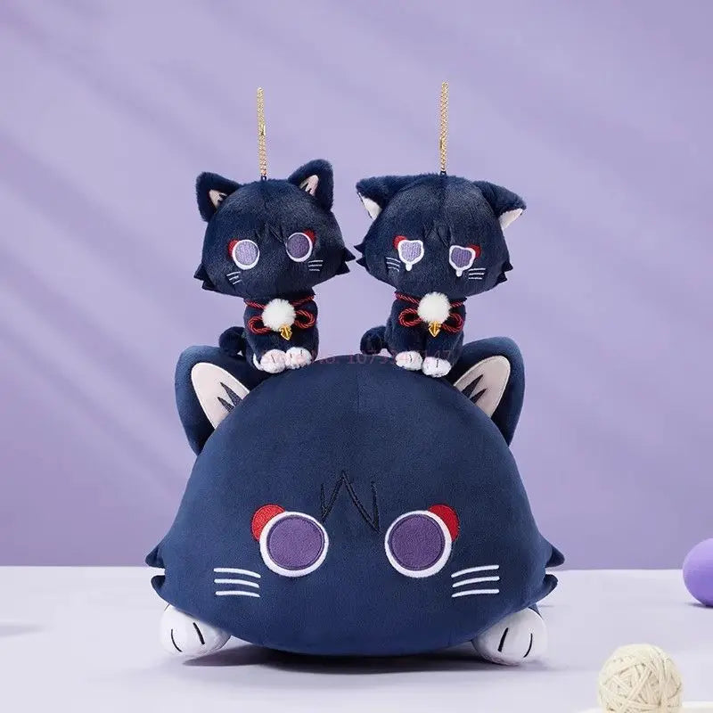 2025 New Anime Role Playing Game Genshin Impact Wanderer Fairy Tale Cat Plush Doll Cartoon Pillow Pendant Soft Birthday Toys