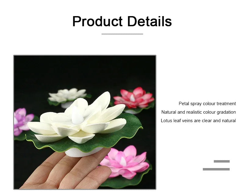 15CM LED Lotus Night Lamp Floating Water Sensor Flower Lamp Garden Home Decor Party Lotus Light Navidad Christmas Supplies