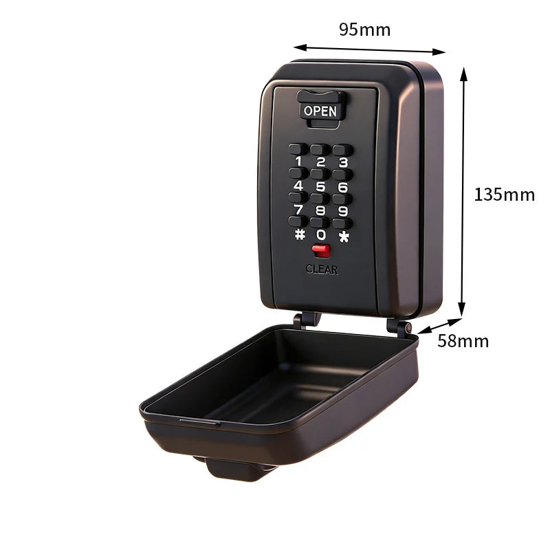 Key Lock Box Customizable 12-Digit Combination LockBox for Keys with Resttable Code Large Capacity Weatherproof Outside Spare Ke