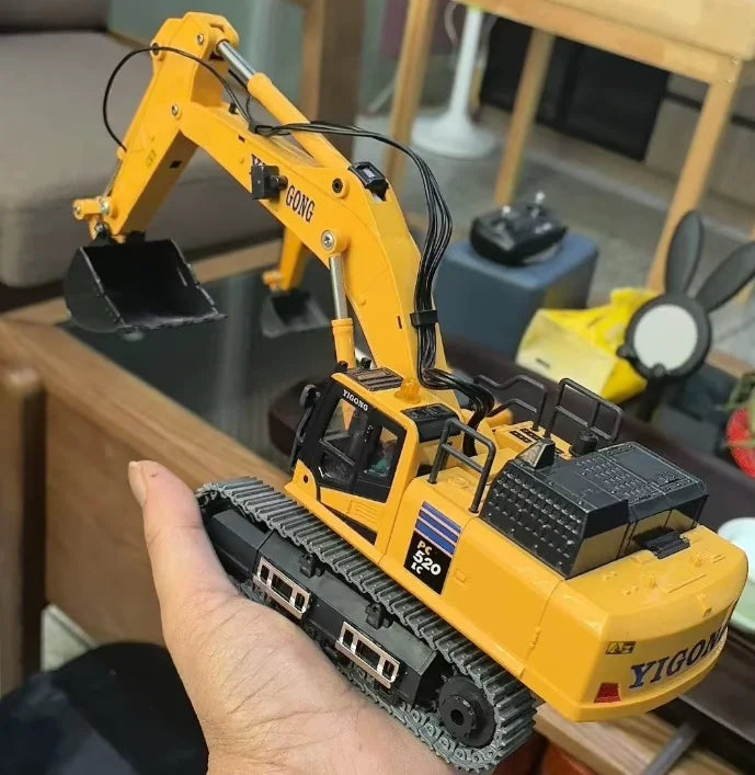 Mini Excavator 1/50 970 Electric Excavator Simulation Model With Lighting System Desktop Remote Control Excavator Model Toy