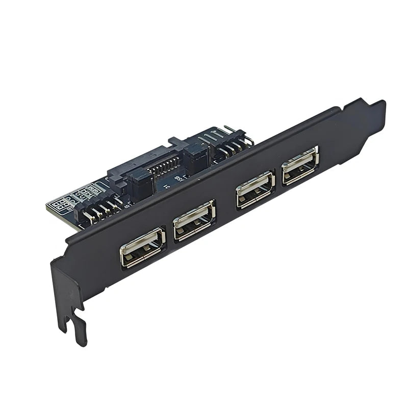 NEW Motherboard 9Pin to 4 Ports USB2.0 Baffle Adapter 30cm Cable USB 2.0 Back Panel Expansion Bracket for Desktop Computer Black