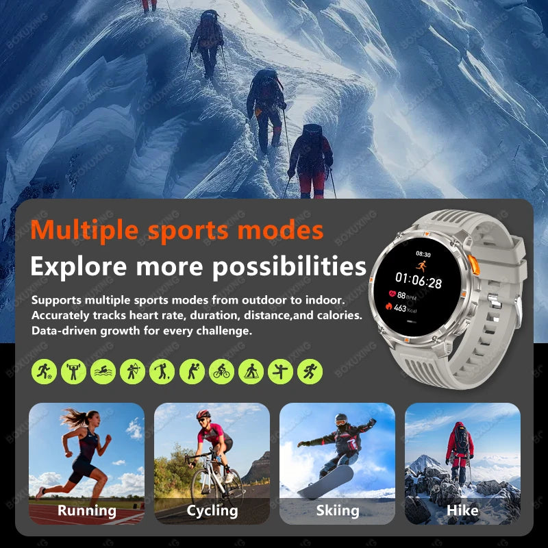 2026 GPS Sports Smart Watch 1.7-Inch AMOLED Screen Outdoor Sports Compass Heart Rate IP68 Waterproof Bluetooth Call Smartwatches