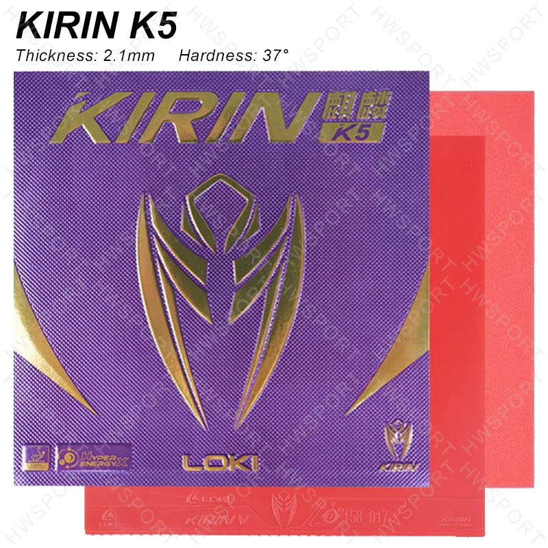 LOKI KIRIN K5 Table Tennis Rubber Non-sticky ITTF Approved Ping Pong Rubber Sheet with Pre-tuned Loxa Sponge
