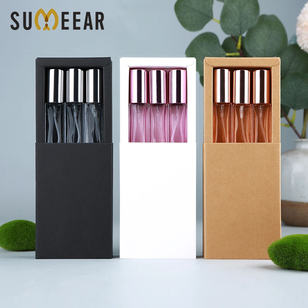 10ml Perfume Bottle Colorful Thick Glass Perfume Atomizer Portable Refillable Fragrance Bottle with Exquisite Gift Box
