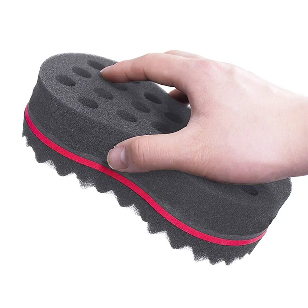 Magic Barber Twists Hair Brush Afro Curl Wave Double Sided Sponge Multi-holes