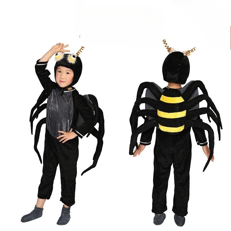 Children’s Spider Crab Plush Animal Style Halloween Festival Birthday School Stage Role Play Cotton Dress Outfit For Boys Girls