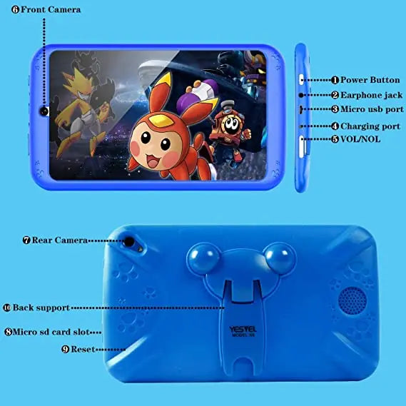 7 INCH Android 10 RAM 1GB +16GB ROM Gift Kid Tablet E98 WIFI Dual Camera Quad-Core Free Silicone Case 3D Glassess
