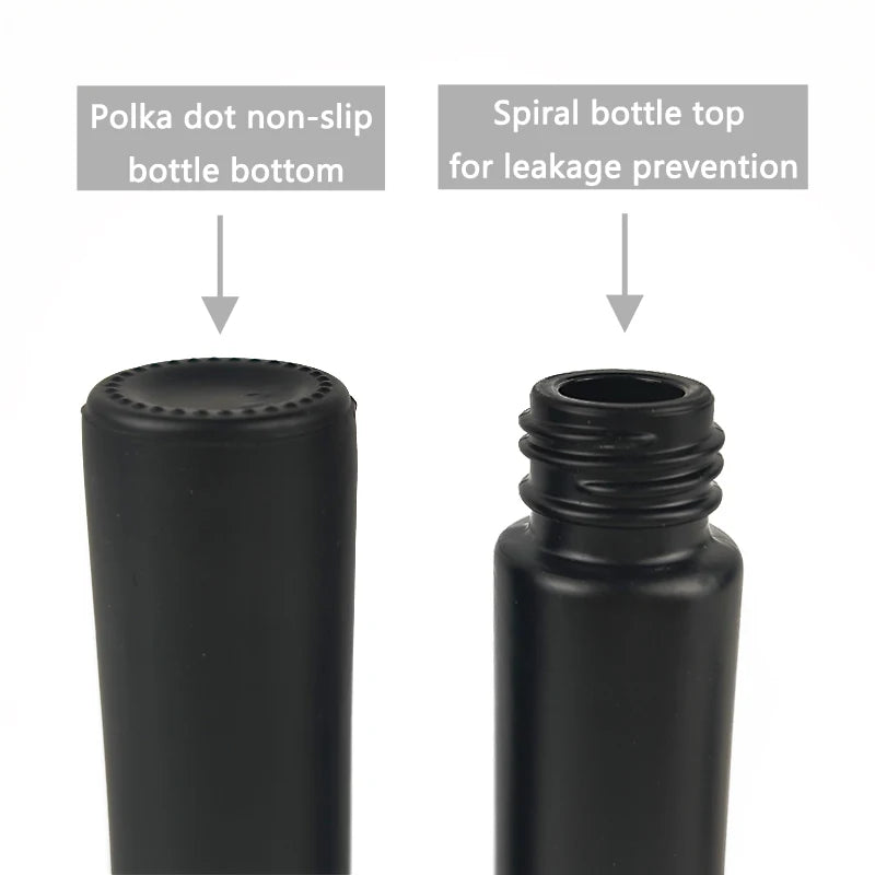 10/20/50pcs 10ml Matte Black Roll on Oil Glass Bottles with Gold Cap for Empty Perfume Refillable Roller Bottle Samples