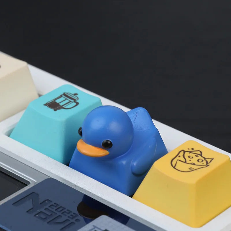 1PC Cute Duck Personalized Resin KeyCap Cartoon Decoration Gaming Key Cap for Cherry Mx Switch Gamer Mechanical Keyboard Gift
