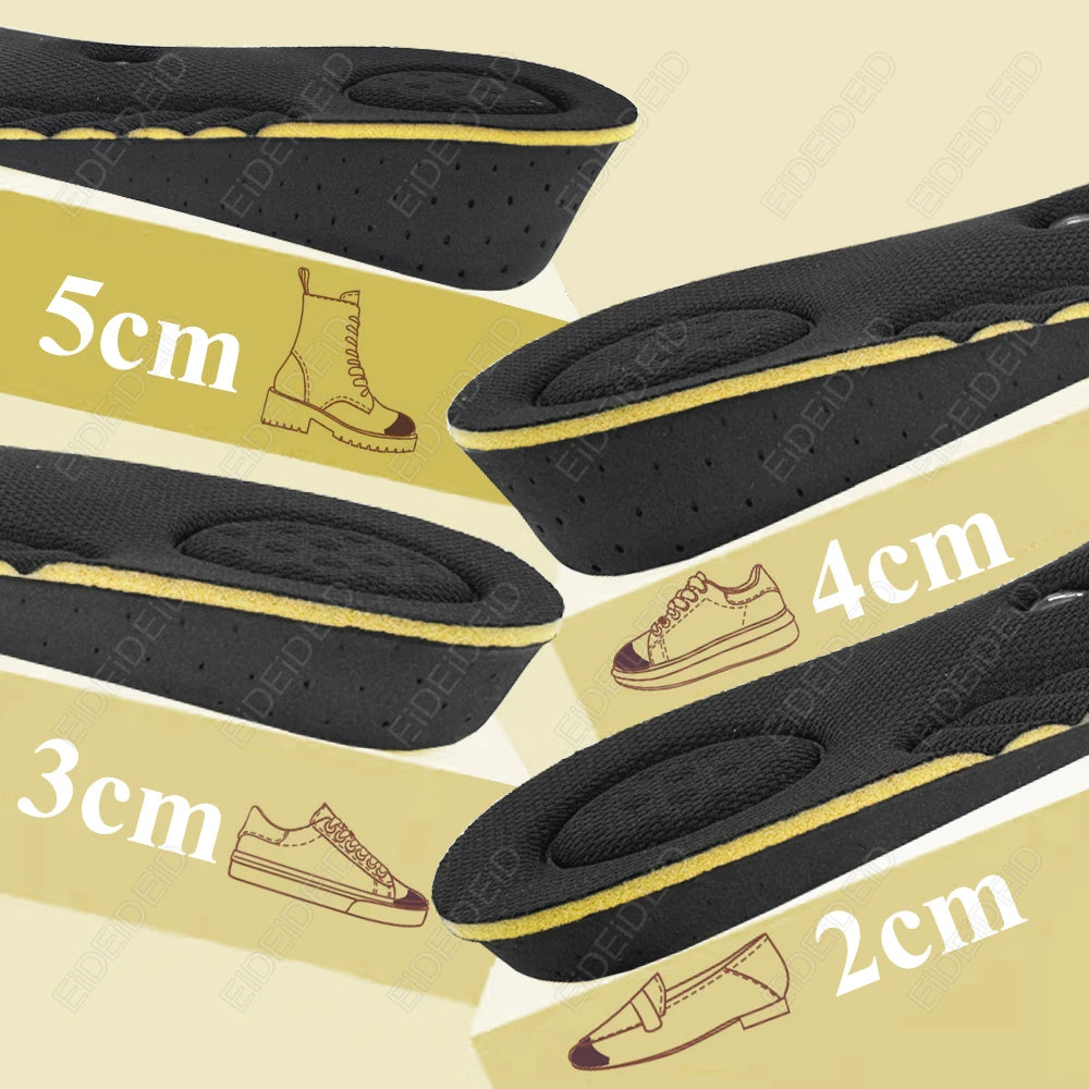 Magnet Height Increase Insoles 2-5cm Adjustable Invisible Arch Support Cushion Massage for Men Women EID