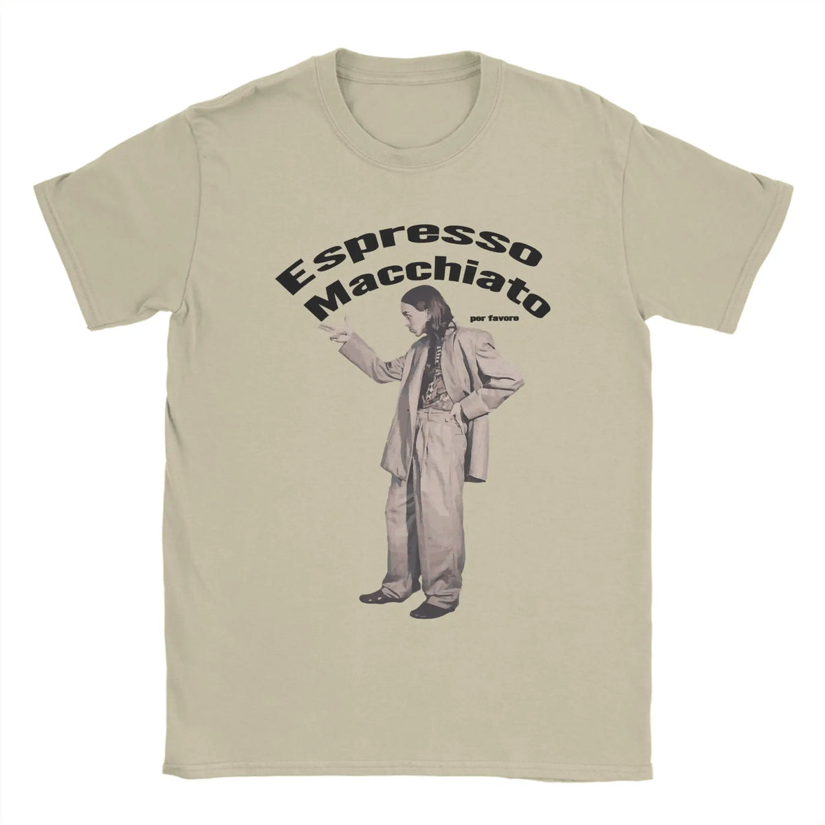Tommy Cash Espresso Macchiato illustration graphic art Eurovisions T Shirts Men T-Shirts Crew Neck  Tee Shirt Short Sleeve Tops
