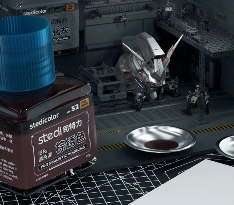 STEDI Weathering Solution - Realistic Effect Wash for Mecha Military Model Assembly Hobby DIY Tool