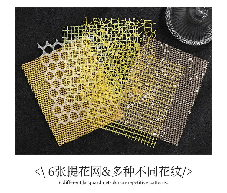 15 pcs Mesh Collage Material Pack, Mixed Texture Non-Stick Journal Papers, DIY Scrapbooking Supplies