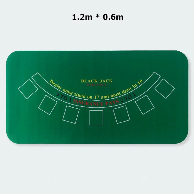 1.2*0.6m Hold'Em Texas Poker Mat Black Jack Baccarat Dice Durable Rubber Home Gaming Desk Pad