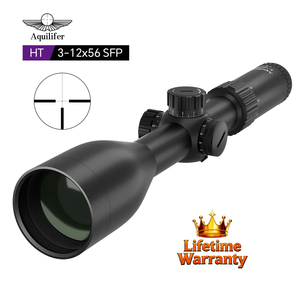 Aquilifer 3-12x56 Hunting Scope ED Glass Fully Multi Coated High Light Transmission for Dawn Dusk