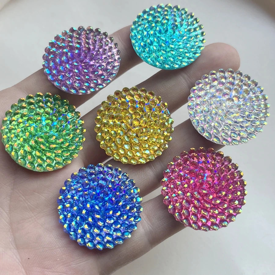 10pcs 30mm shiny round flowers Flat Back Rhinestone diy Jewelry Indigenous earrings for wedding decoration Handmade accessories