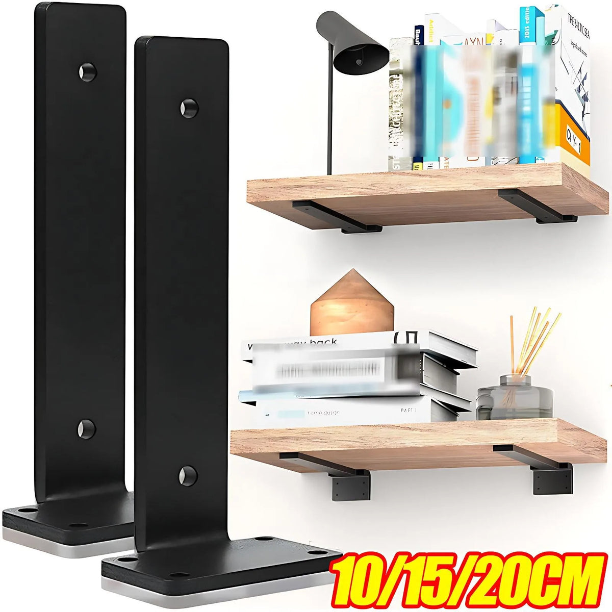 Thickened Floating Shelf Brackets Integrated Wall-Mounted Invisible L Bracke Rust-Resistant Heavy Duty Furniture Board Support