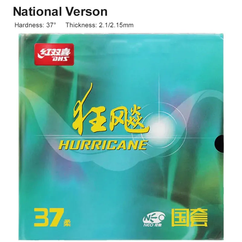 DHS Hurricane 3 H37 Table Tennis Rubber Provincial National Ping Pong Rubber Blue/Orange Sponge Professional for Backhand Loop