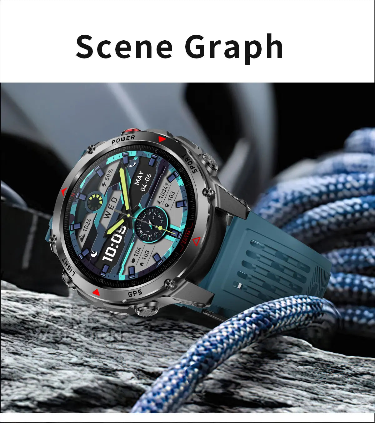 2025 New Military Bluetooth Call Smart Watch Built-in GPS Compass Barometric Altimeter 3ATM Waterproof Sports Smartwatches Men